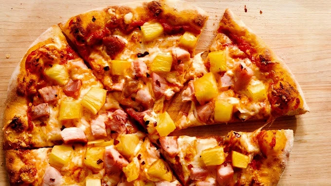 Hawaiian pizza with ham and pineapple at BIG John's Pizza & Donair, Calgary